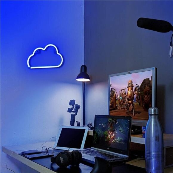 Cloud Neon Sign USB Powered Blue Cloud Neon Light Cloud Led Sign Wall Decor NEW - Picture 4 of 7
